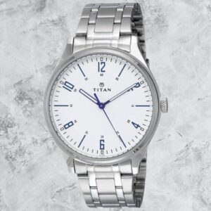 Elegant Trendy White Dial Silver Stainless Steel Strap Analog Men's Watch - SKU: GS1802SM01