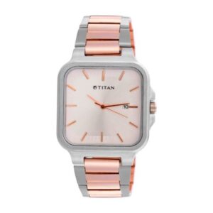 Elegant Classique Slim Square Quartz Analog with Date Stainless Steel Strap Watch for Men - SKU: GS90176SKM01