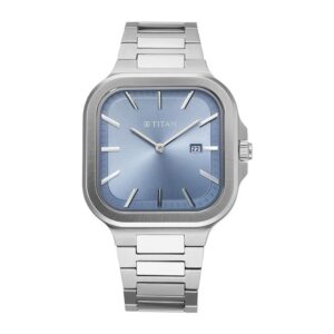 Elegant Classique Slim Square Analog with Date Stainless Steel Strap Watch for Men - SKU: GS90176SM01