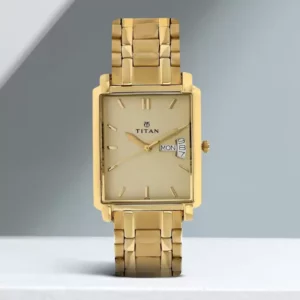 Elegant Golden Dial Golden Metal Strap Analog Wrist Watch for Men - SKU: GS1506YM02