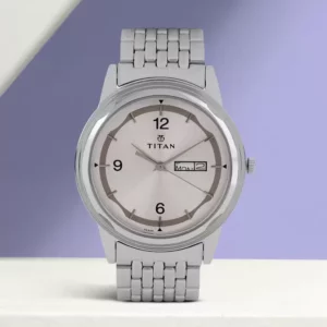 Elegant Day & Date Silver Dial Silver Stainless Steel Strap Men's Watch - SKU: GS1638SM01