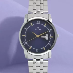 Elegant Trendy Watch for Men, Blue Dial Steel Strap Men's Watch - SKU: GS1774SM01