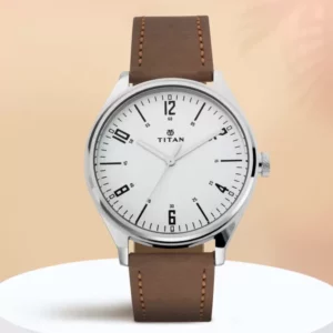 Elegant Workwear Watch with Silver Dial with Leather Strap Men's Watch - SKU: GS1802SL01