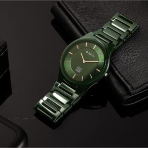 Elegant Edge Ceramic Analog Green Dial Green Strap Men's Watch - SKU: GS1696NQC06