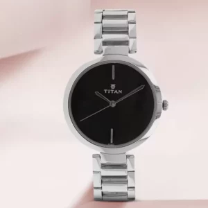 Elegant Black Dial Silver Stainless Steel Strap Analog Women's watch - SKU: GS2480SM02