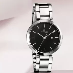 Elegant Black Dial Stainless Steel Strap, Date Function Women's watch - SKU: GS2480SM08