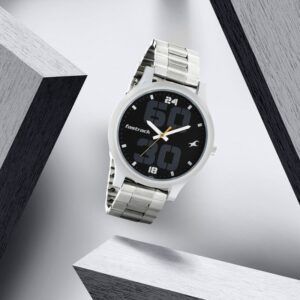 Stylish Bold Quartz Analog Black Dial Stainless Steel Strap Watch - SKU: GS38051SM07