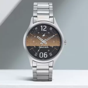Stylish Space Rover Dial Silver Steel Strap Analog Wrist Watch for Men - SKU: GS3184SM03