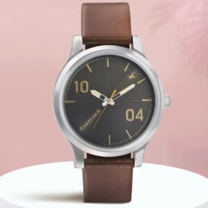Stylish Quartz Analog Black Dial Leather Strap Watch For Guys - SKU: GS38051SL02