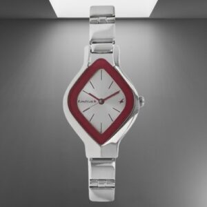 Stylish Asymmetrical Watch for Women, Silver Dial Stainless Steel Strap - SKU: GS6109SM01