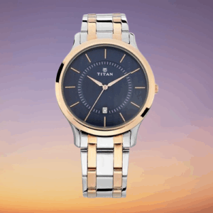 Elegant Karishma Blue Dial Two Tone Steel Strap Watch for Men - SKU: GS1825KM01