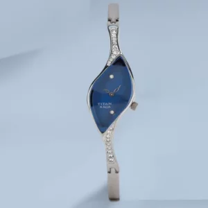 Elegant Raga Analog Watch for Women, Blue Dial Silver Steel Strap - SKU: GS9710SM01