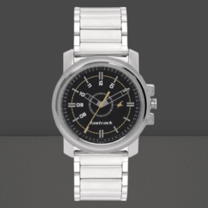 Stylish Analog Black Dial Silver Stainless Steel Strap Men's Watch - SKU: GS3039SM02