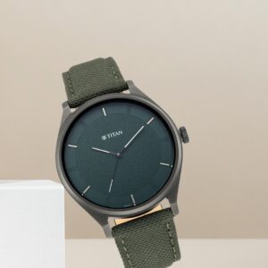 Elegant Workwear Green Dial Analog Leather Strap Watch for Men - SKU: GS1802NL02