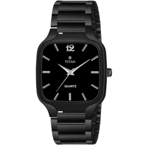 Elegant Trendy Analog Black Dial Black Stainless Steel Strap Men's Watch - SKU: GS2987NM02