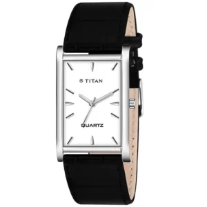 Elegant Treandy White Dial Black Leather Strap Analog Watch For Men - SKU: GS1119SL01
