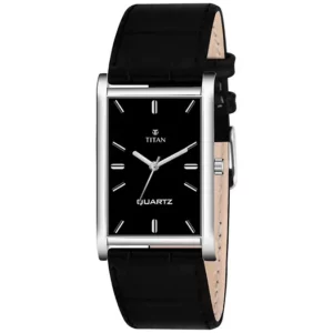 Elegant Trendy Black Dial Black leather Strap Analog Watch For Men - SKU: GS1119SL02
