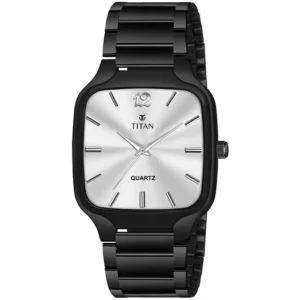 Elegant Trendy Analog White Dial Black Stainless Steel Strap Men's Watch - SKU: GS2987NM01