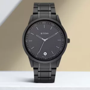 Elegant Men's Timeless Style Analog Watch Refined Black Dial and Metal Strap - SKU: GS1806NM01