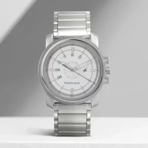 Stylish Economy Analog White Dial Stainless Steel Strap Men's Watch - SKU: GS3039SM01