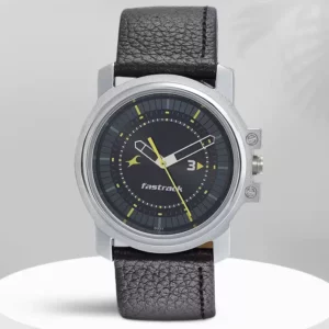 Stylish Economy Analog Black Dial Black Strap Watch For Men's - SKU: GS3039SL02