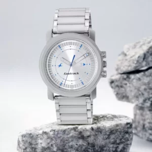 Stylish Silver Dial Silver Stainless Steel Strap Analog Men's Watch - SKU: GS3039SM03