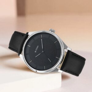 Elegant Men's Minimalist Zen Analog Black Watch Sleek Leather Strap - SKU: GS1802SL011