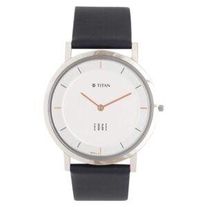 Elegant Edge Quartz Analog White Dial Blue Leather Strap Watch For Men - SKU: GS1595SL06