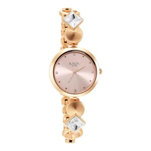 Elegant Raga Love All Pink Dial Analog Metal Strap Watch for Women - SKU: GS2606WM10