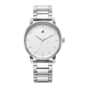 Stylish Stunners Quartz Analog White Dial Silver Metal Strap Watch for Guys - SKU: GS3278SM04