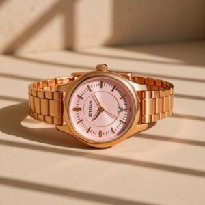 Elegant Quartz Analog with Date Rose Gold Dial Rose Gold Metal Strap Watch For Women - SKU: GS2638WM01