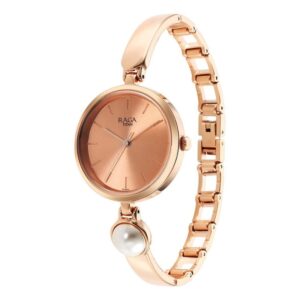 Elegant Raga Power Pearls Quartz Analog Rose Gold Dial Metal Strap Watch for Women - SKU: GS2720WM01F