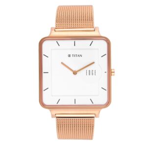 Elegant Edge Quad Quartz Analog White Dial Rose Gold Strap Watch for Men - SKU: GS10017WM01